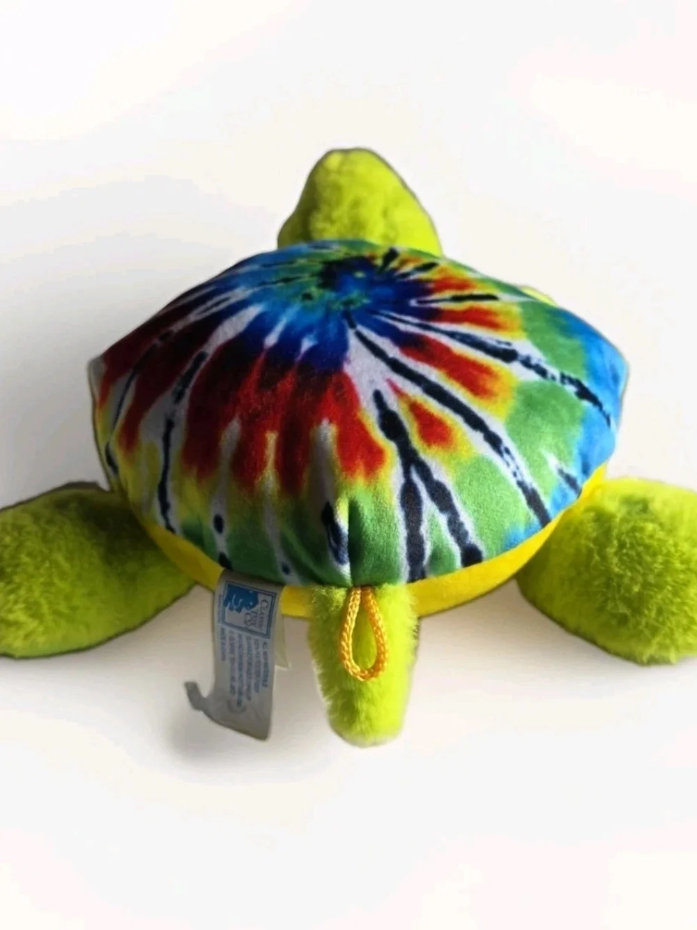 Green Tie Dye Sea Turtle Plush Stuffed Animal Tired Green Eyes Toy